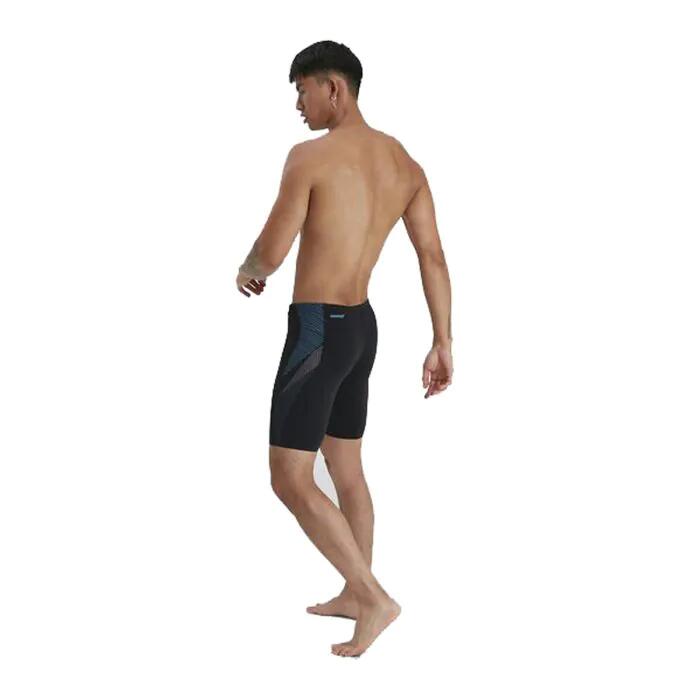 Speedo Men's Tech Panel Jammer - Black/ Pool/ Charcoal