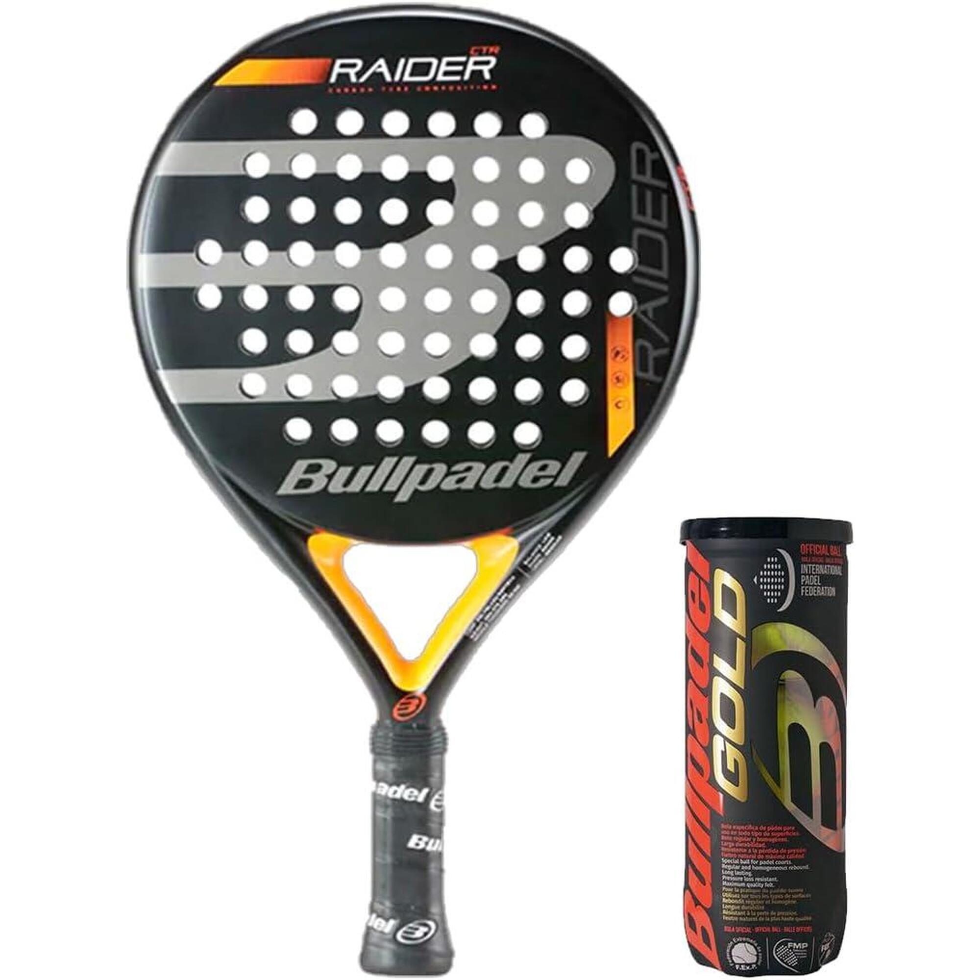 Bullpadel Raider Padel Racket including 3 Bullpadel Padel Balls