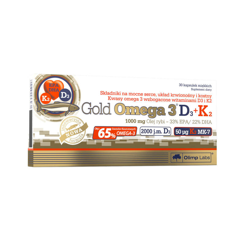 Gold Omega 3 D3+K2 Olimp - 30 Kapsułek