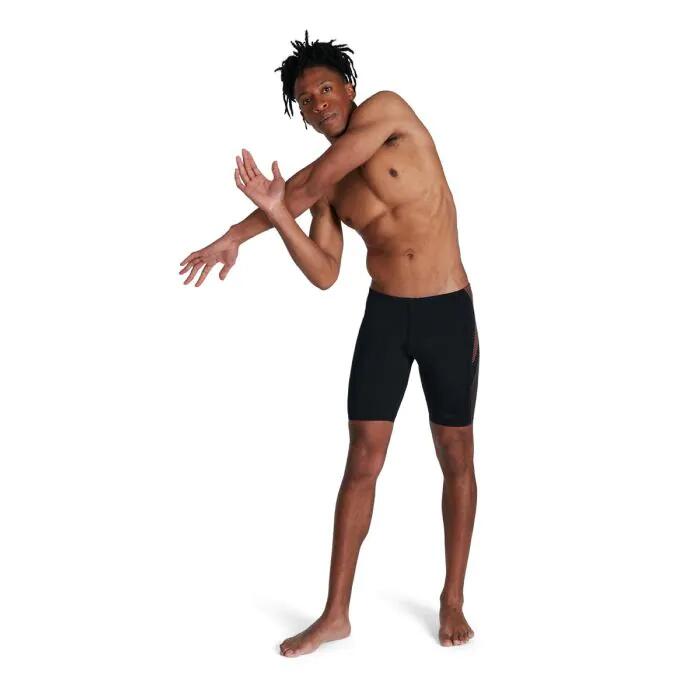 SPEEDO Speedo Tech Panel Jammer - Black/ Papaya Punch/ USA Charcoal