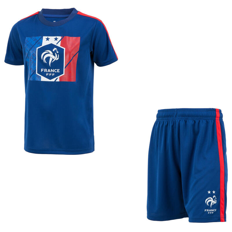 T-shirt de football mbappé bleu marine enfant - FFF