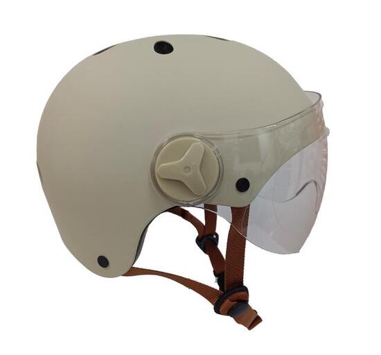 Casque YEEP.ME H.20 Vision Beige avec Visière pour Vélo, Trottinette