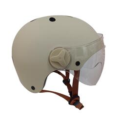 Casque YEEP.ME H.20 Vision Beige avec Visière pour Vélo, Trottinette