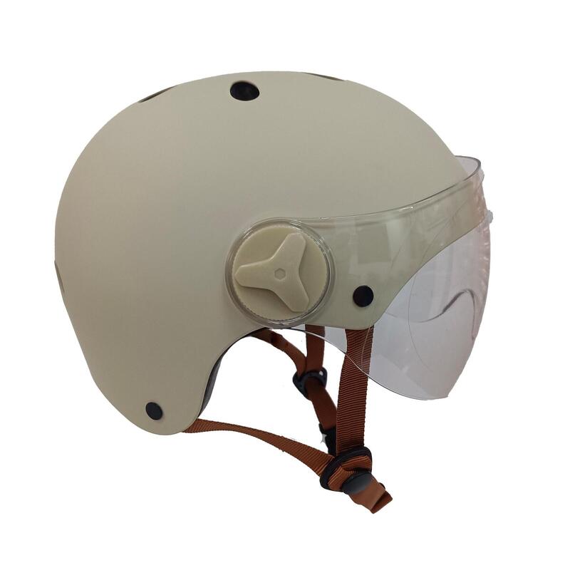 Helm YEEP.ME H.20 Vision Beige met vizier voor fiets, scooter