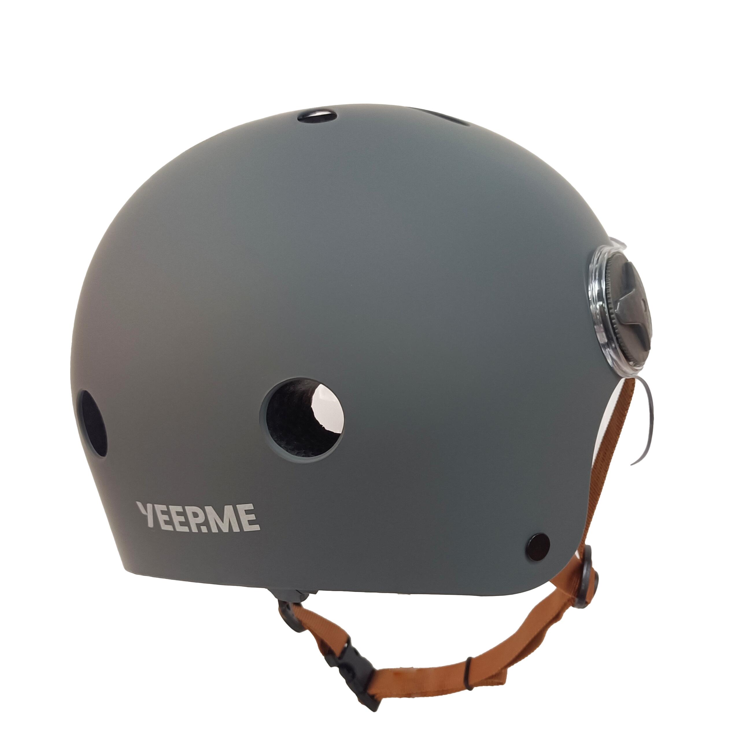 Helm YEEP.ME H.20 Vision Antraciet met vizier voor fiets, scooter 3/4