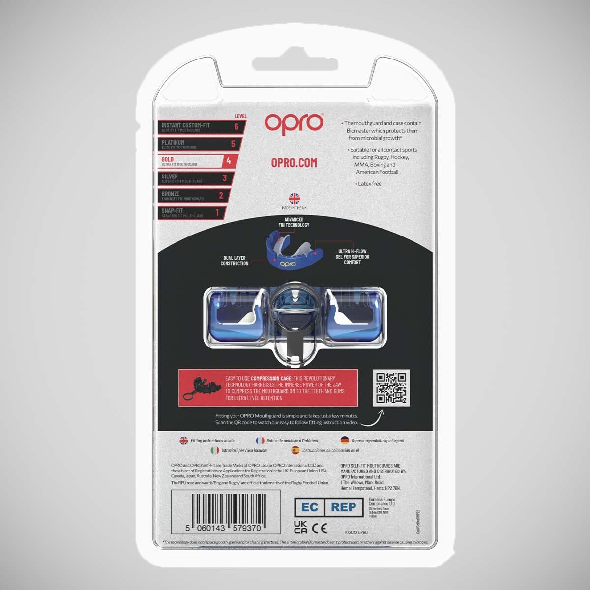 Mundschutz Opro Gold Ultra Fit Braces Blau Und Weiß 4/6