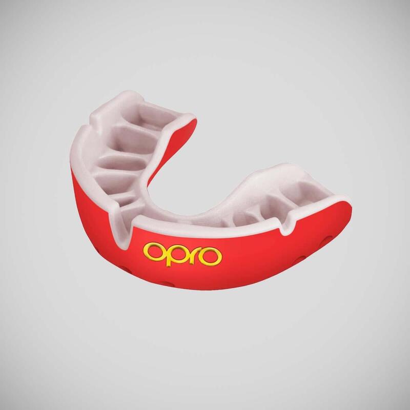 OPRO Gebitsbeschermer Self-Fit Gold-Edition V2 Rood/Wit Junior