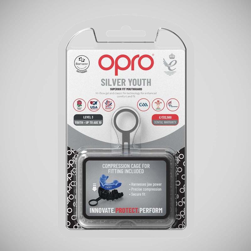 OPRO Gebitsbeschermer Self-Fit Silver-Edition V2 Blauw/Blauw Junior