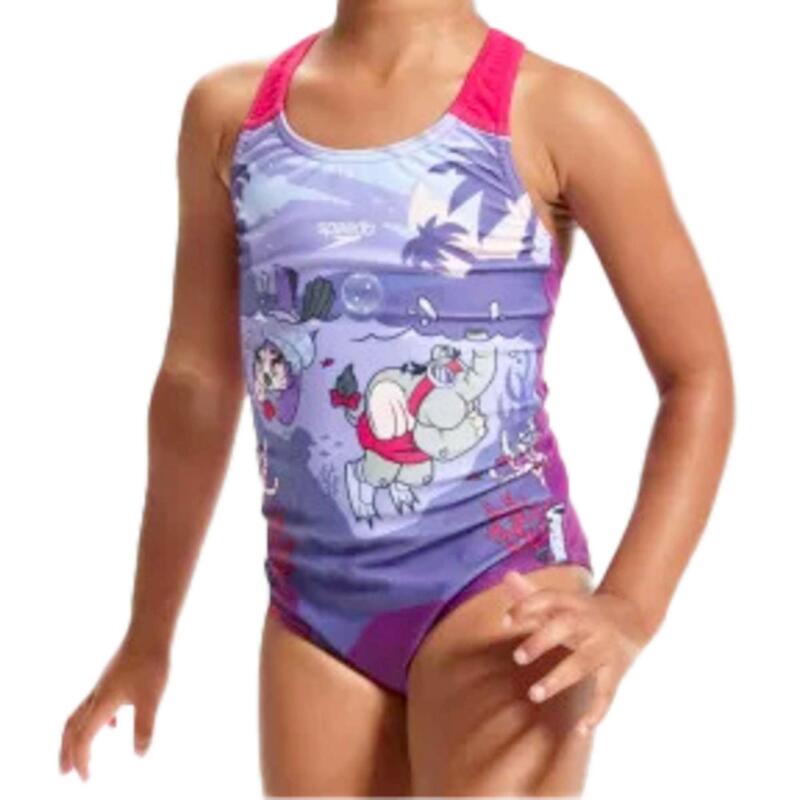 Maillot De Bain Imprimé Dos Nageur Speedo Girls Lts Enfant