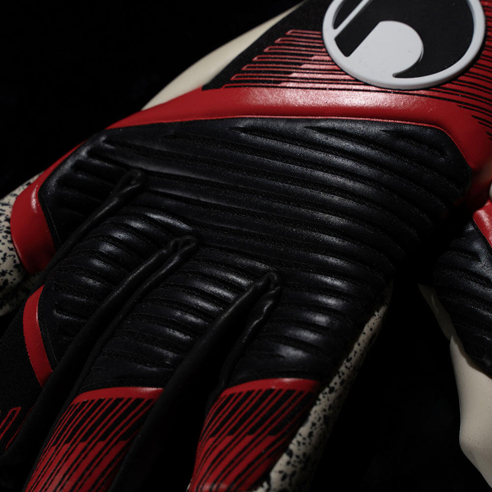 Uhlsport Powerline HYPERFLEX HN Junior Goalkeeper Gloves Size 6.5 Black/Red/Wht 4/4