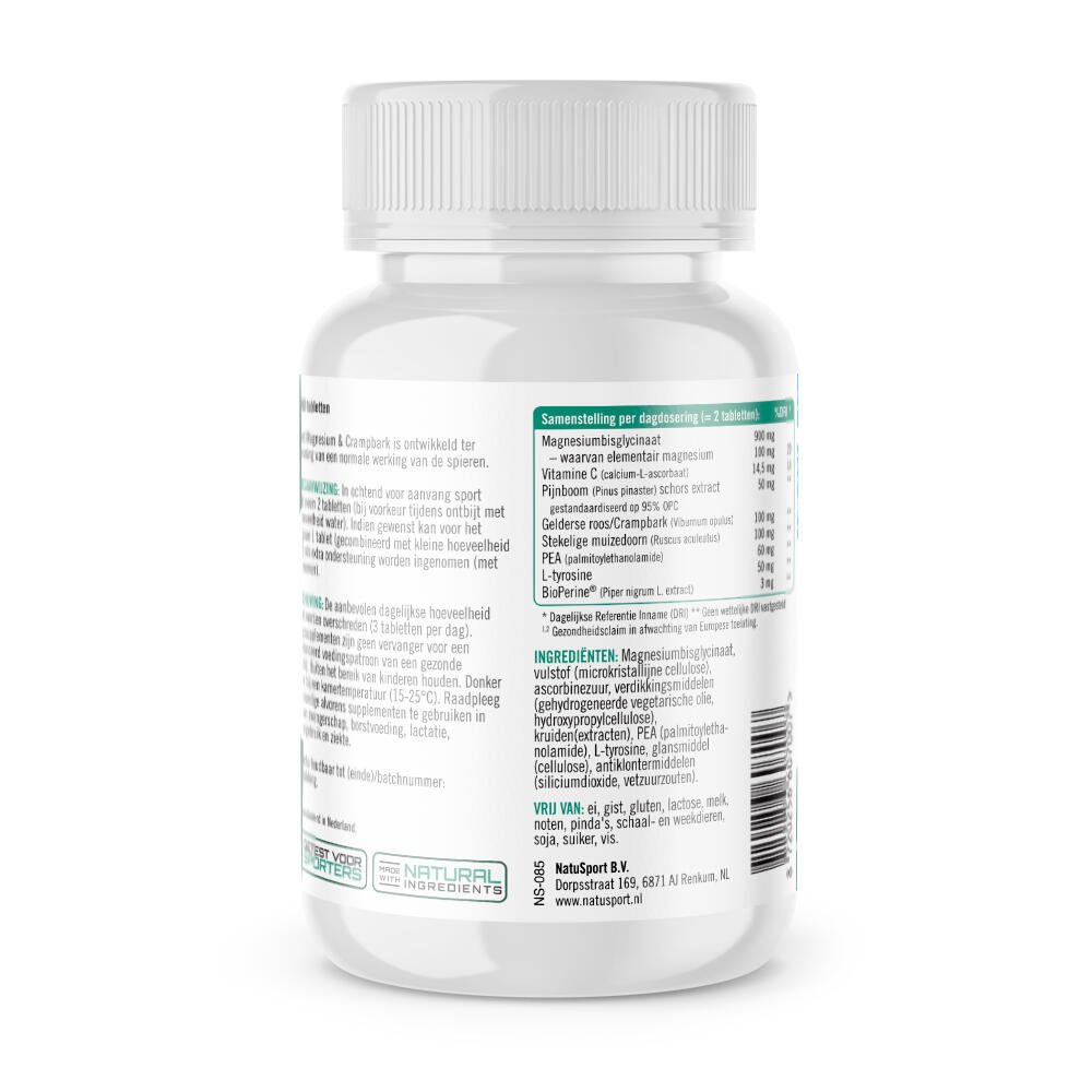 Magnesium & Crampbark - Magnesiumbisglycinaat - NZVT Gecertificeerd -60capsules 2/2