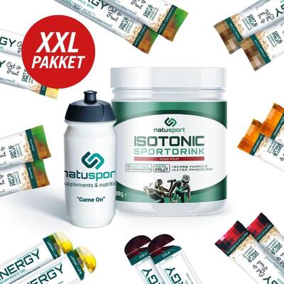 Sportvoeding xxl-kennismakingspakket met rood fruit sportdrank