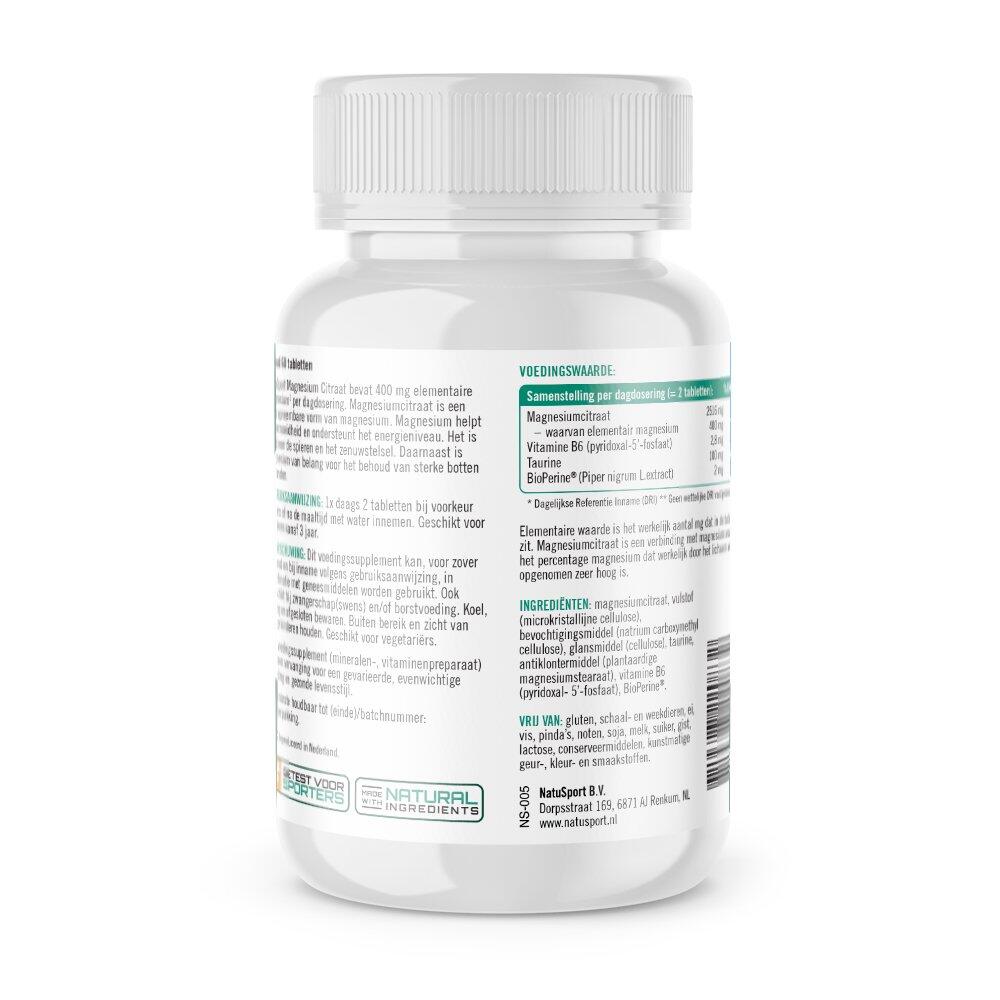 Magnesium Citraat - Met vitamine B6 - NZVT Gecertificeerd - 60 tabletten 2/2