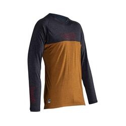 Maillot VTT manches longues Gravity 2.0 léger et confortable Marron Homme