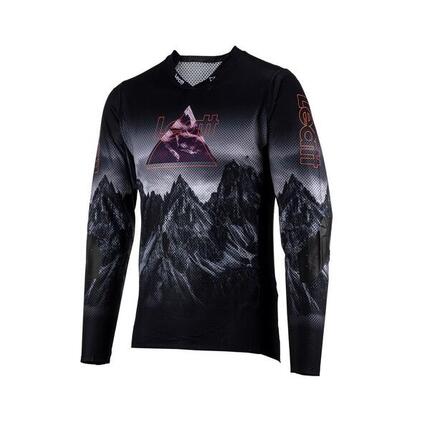 MTB-Trikot Gravity 4.0 mit langen Ärmeln und Verstärkung an den Ellbogen Rot