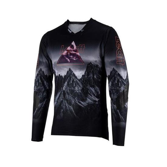 MTB-Trikot Gravity 4.0 mit langen Ärmeln und Verstärkung an den Ellbogen Rot