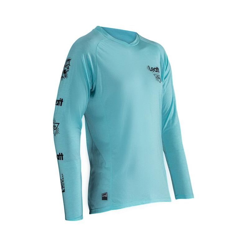 Maglia MTB Gravity 2.0 a maniche lunghe leggera e comoda Azzurro Uomo