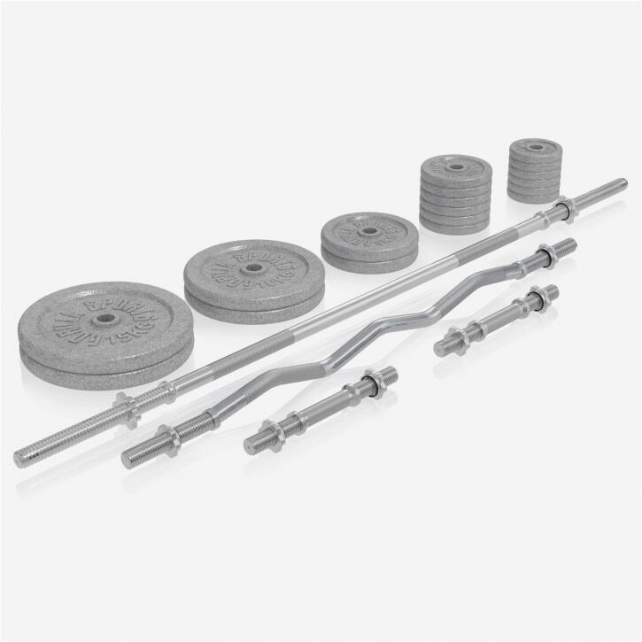 GORILLA SPORTS Hantelbank Kraftstation & Langhantelset 2/7