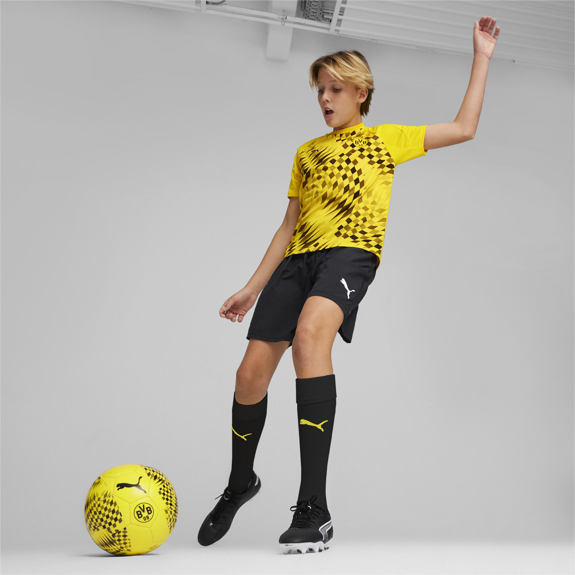 Camiseta prepartido Borussia Dortmund Niño PUMA Cyber Yellow Black 4/6