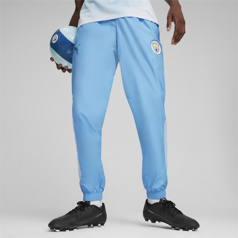Pantalon tissé d'avant-match 23/24 Manchester City PUMA Regal Blue Silver Sky