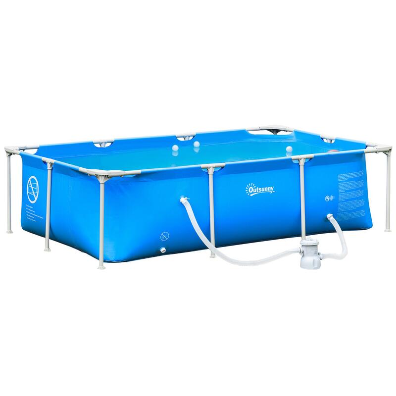 Piscina Desmontable Outsunny 252x152x65 cm Azul