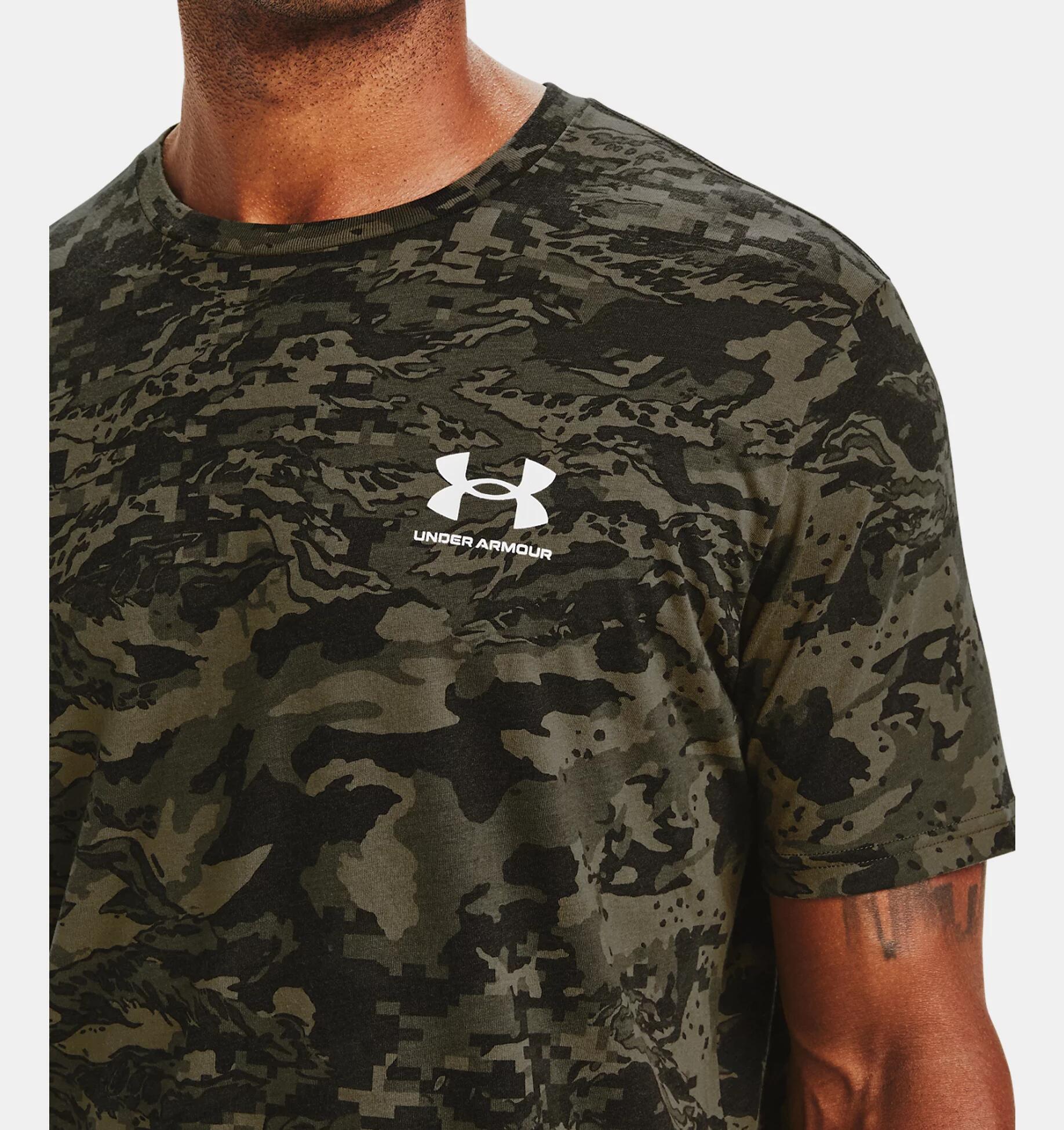 TSHIRT UNDER ARMOUR HOMME VERT CAMOUFLAGE 3/7