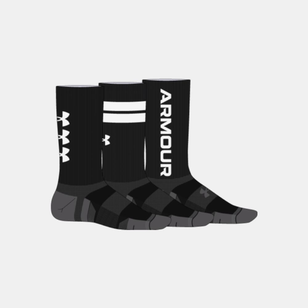 Set de 3 perechi de șosete înalte negre UA Performance Tech