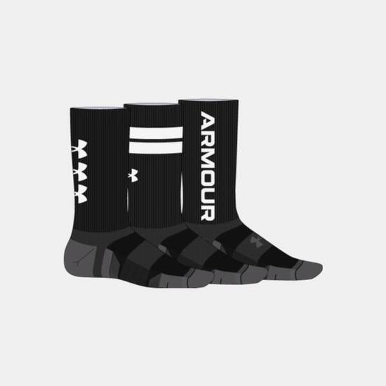 Lot de 3 paires de chaussettes hautes noires UA Performance Tech