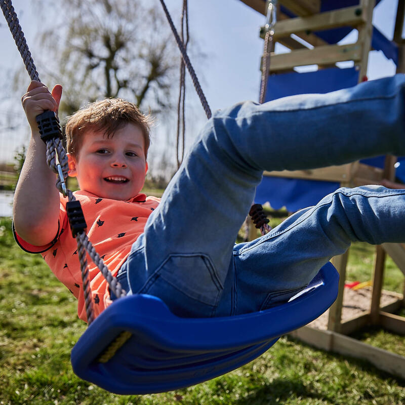 Kinderschaukel Smart Cliff blauer Schaukel & Kletteranbau