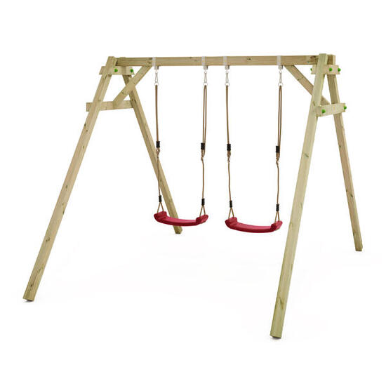 Balançoire Smart Move - balançoire rouge & châssis en bois