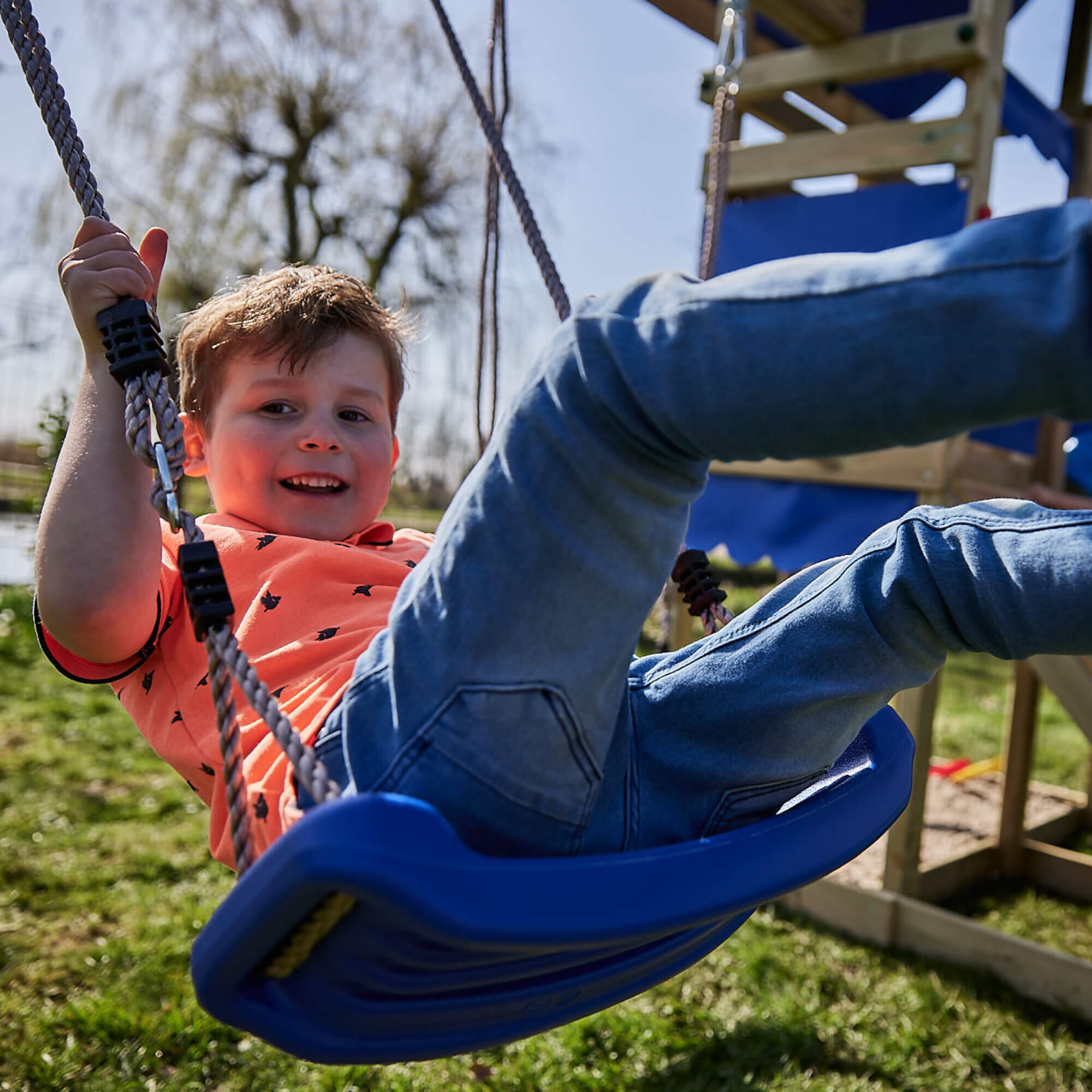 Smart Swift kinderschommel met glijbaan - blauw 7/7