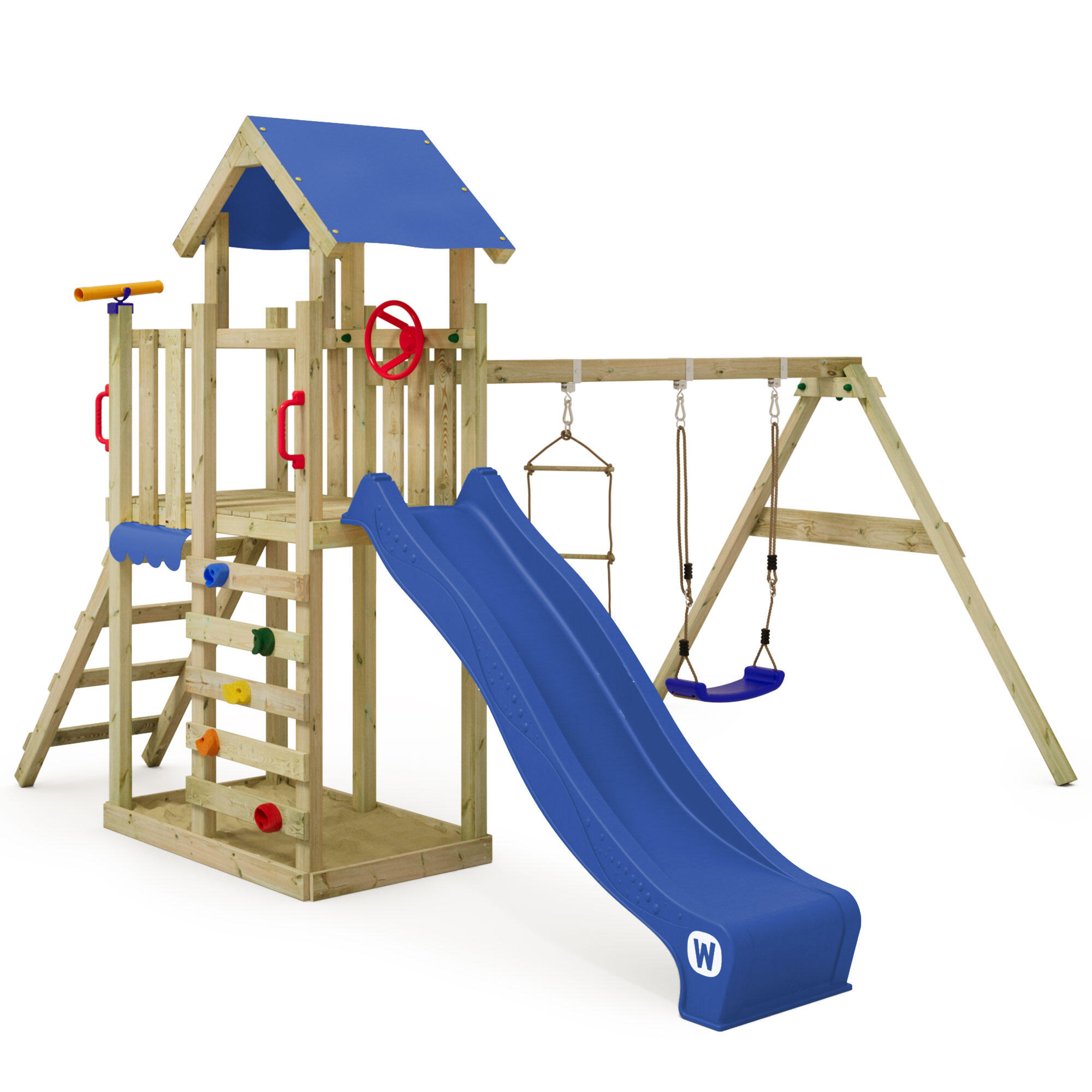 Wickey - Aire De Jeux Multiflyer Light Avec Toboggan Bleu - Aire De Jeu - Bleu - No Size - Decathlon