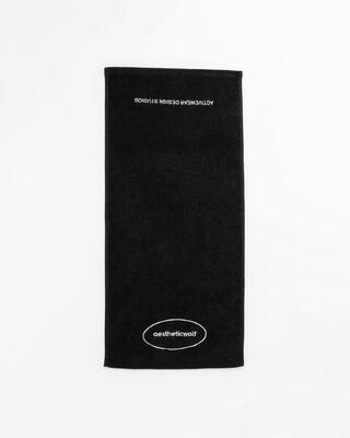 Sporthanddoek fitness katoen zwart - aestheticwolf® - 35x75cm