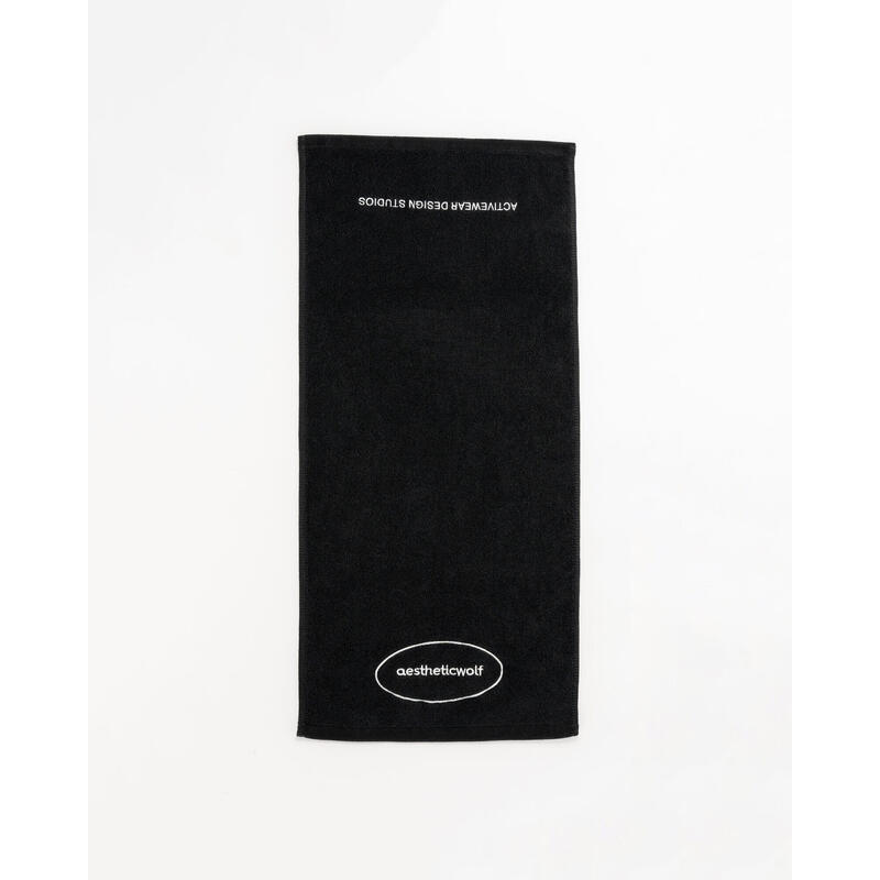 Asciugamano sportivo Fitness Cotton Nero - aestheticwolf® - 35x75 cm