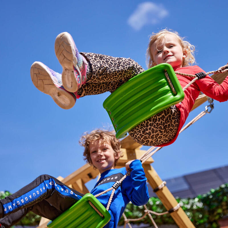 Smart Shake kinderschommel met blauwe glijbaan & klimhulpstuk