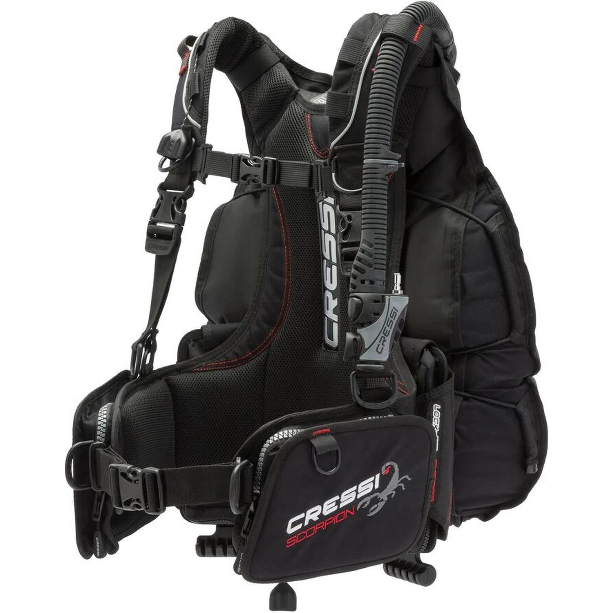 Scorpion B.C.D. Anatomical back inflation Diving BCD - Black