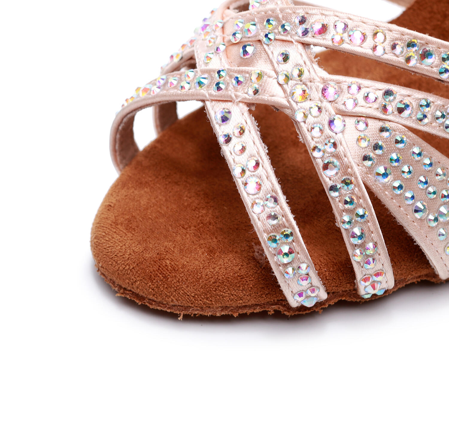 Sapatos de dança de salsa latino de salto alto com strass santiago 5/7
