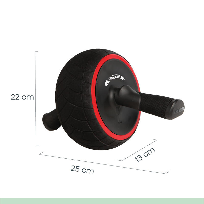 Iron Gym Buikspierwiel, Ab Roller Wheel, buikspieren trainer, zwart, rood