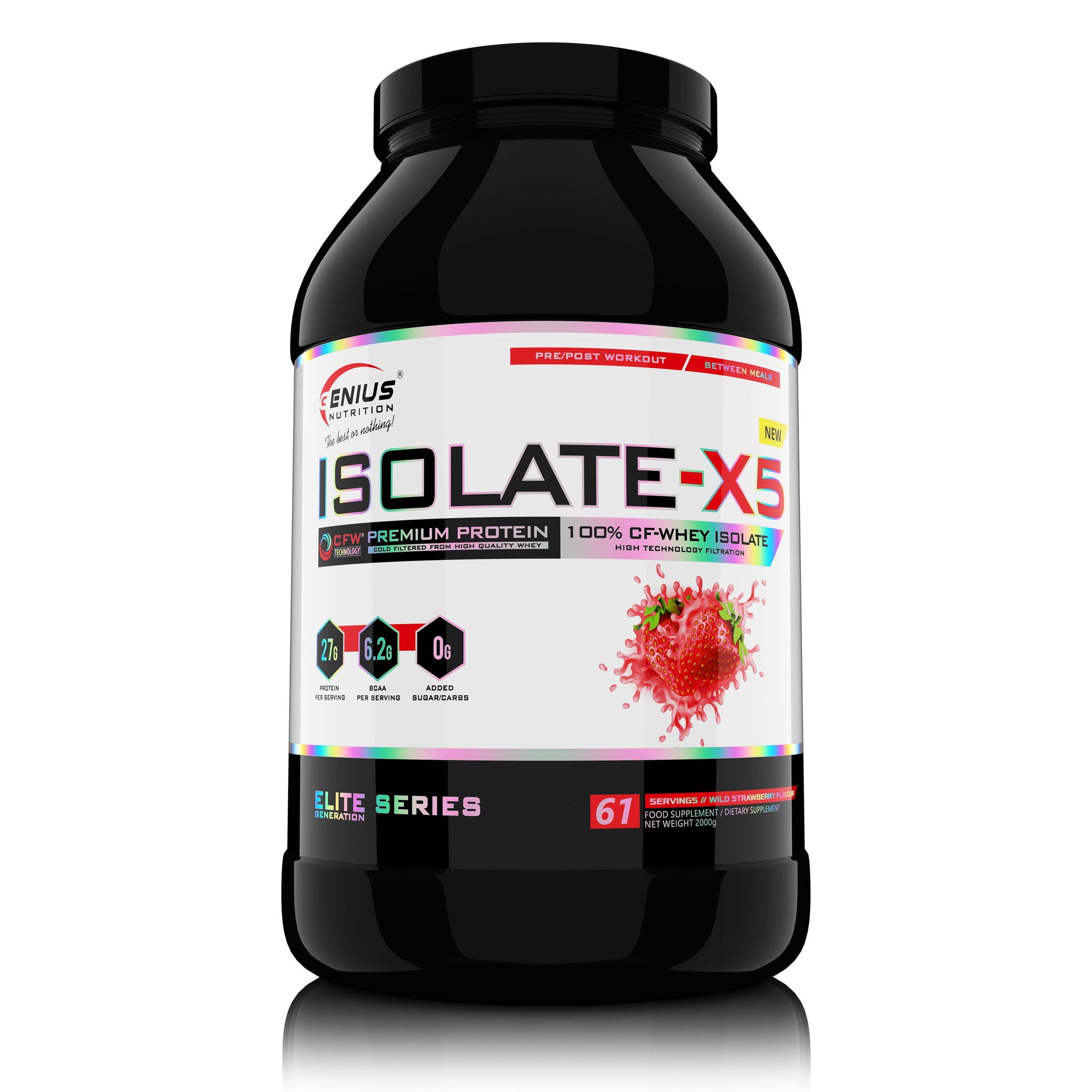 GENIUS NUTRITION Genius Nutrition Isolate-X5 (2000g) Wild Strawberry - Eiwitten