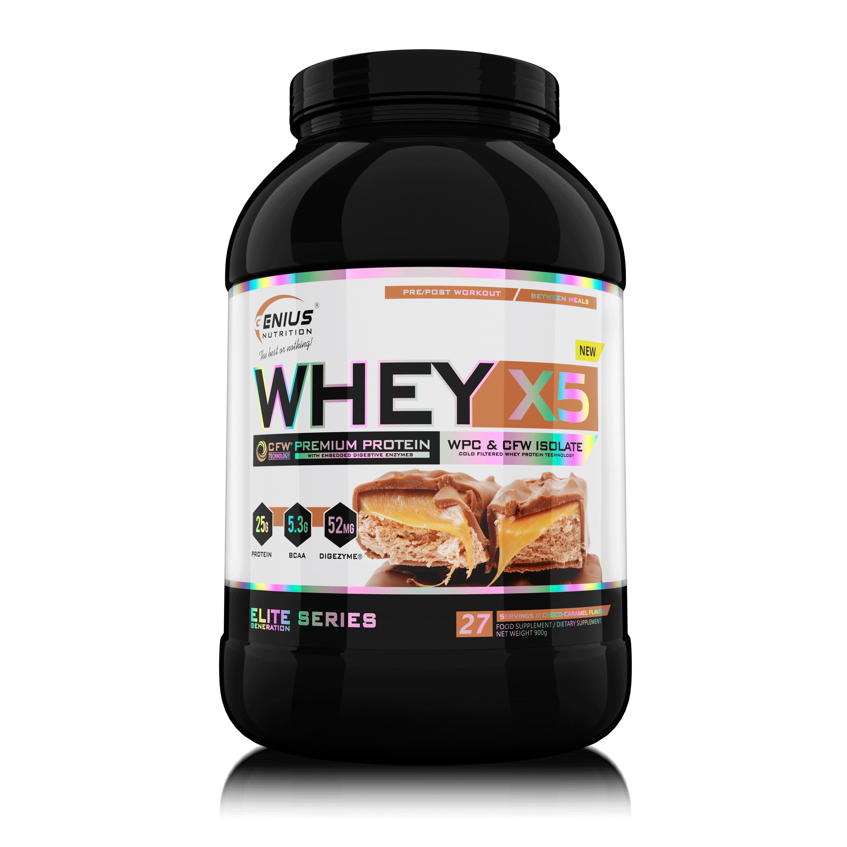 GENIUS NUTRITION Genius Nutrition Whey-X5 (900g) Choco Caramel - Eiwitten - Wei-eiwit Mix
