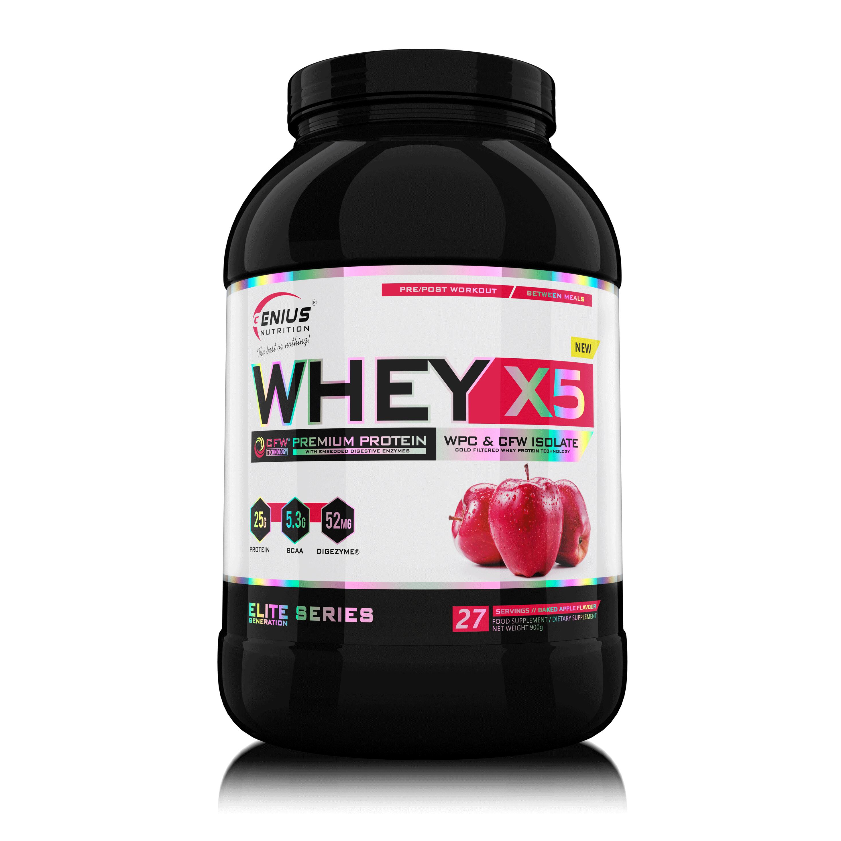 GENIUS NUTRITION Genius Nutrition Whey-X5 (900g) Baked Apple - Eiwitten - Wei-eiwit Mix