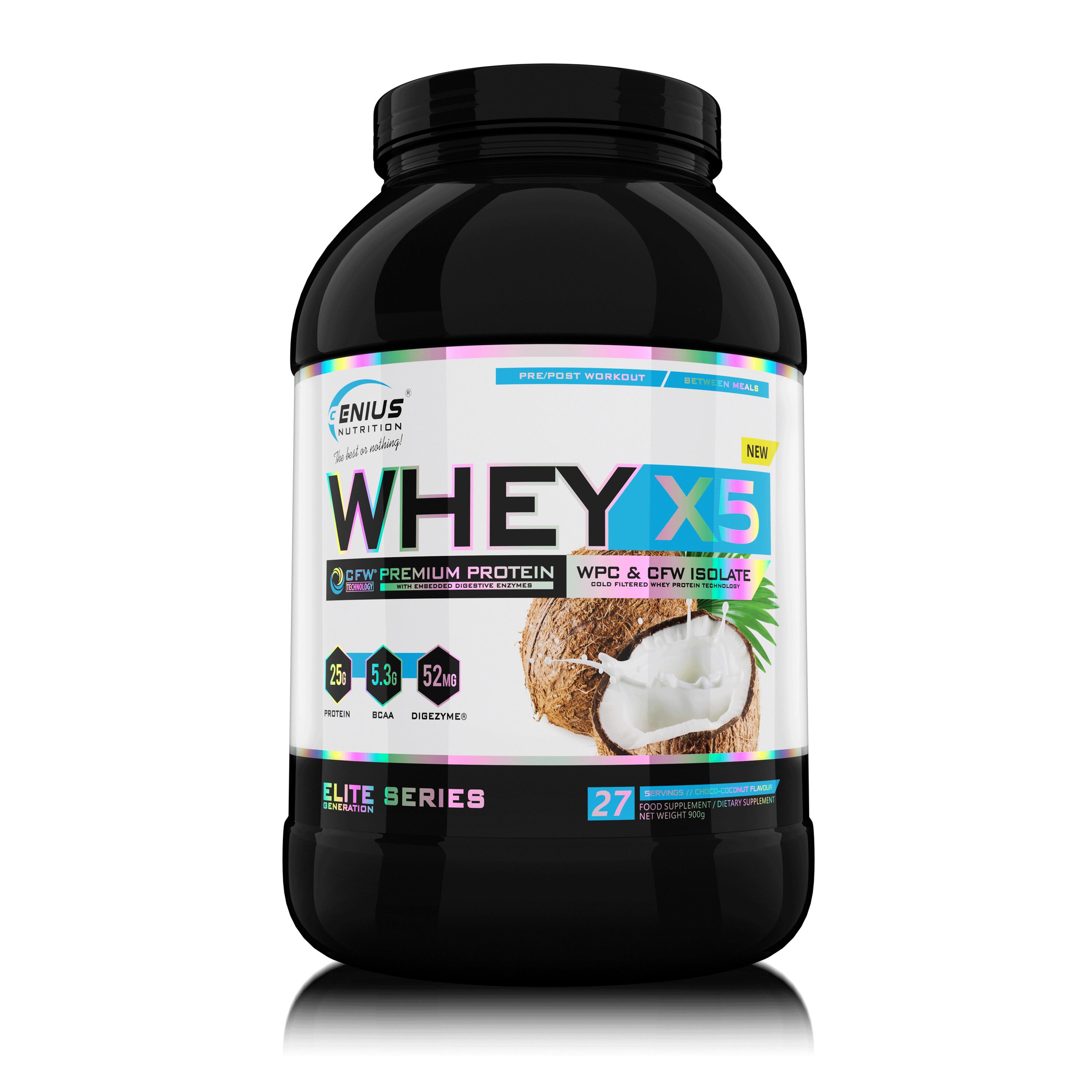 GENIUS NUTRITION Genius Nutrition Whey-X5 (900g) Choco Coconut - Eiwitten - Wei-eiwit Mix