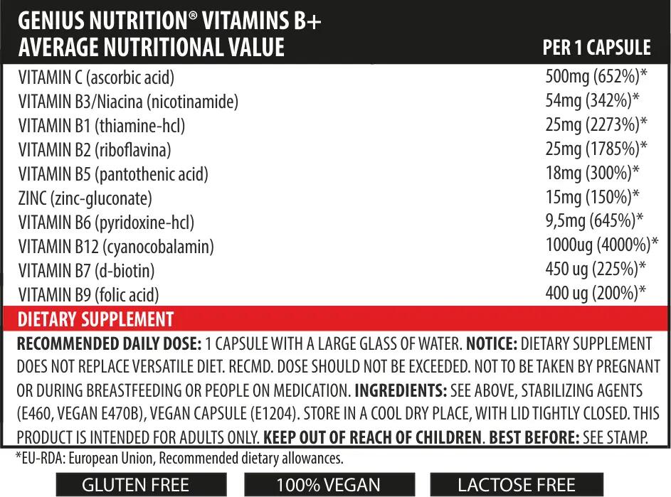 SUPLIMENT ALIMENTAR VITAMINS B 60caps/60 serv 2/2
