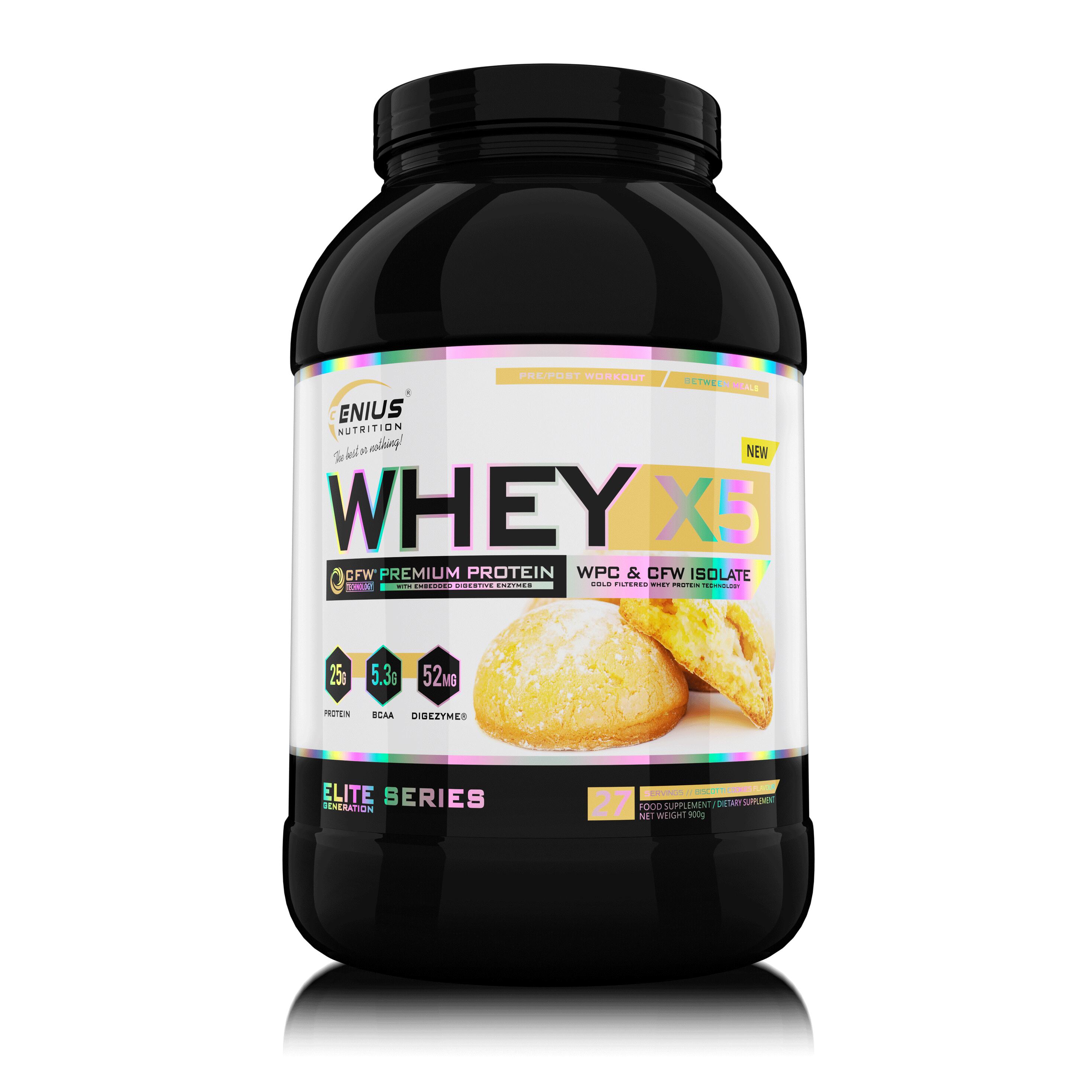 GENIUS NUTRITION Genius Nutrition Whey-X5 (900g) Biscotti Cookies - Proteine