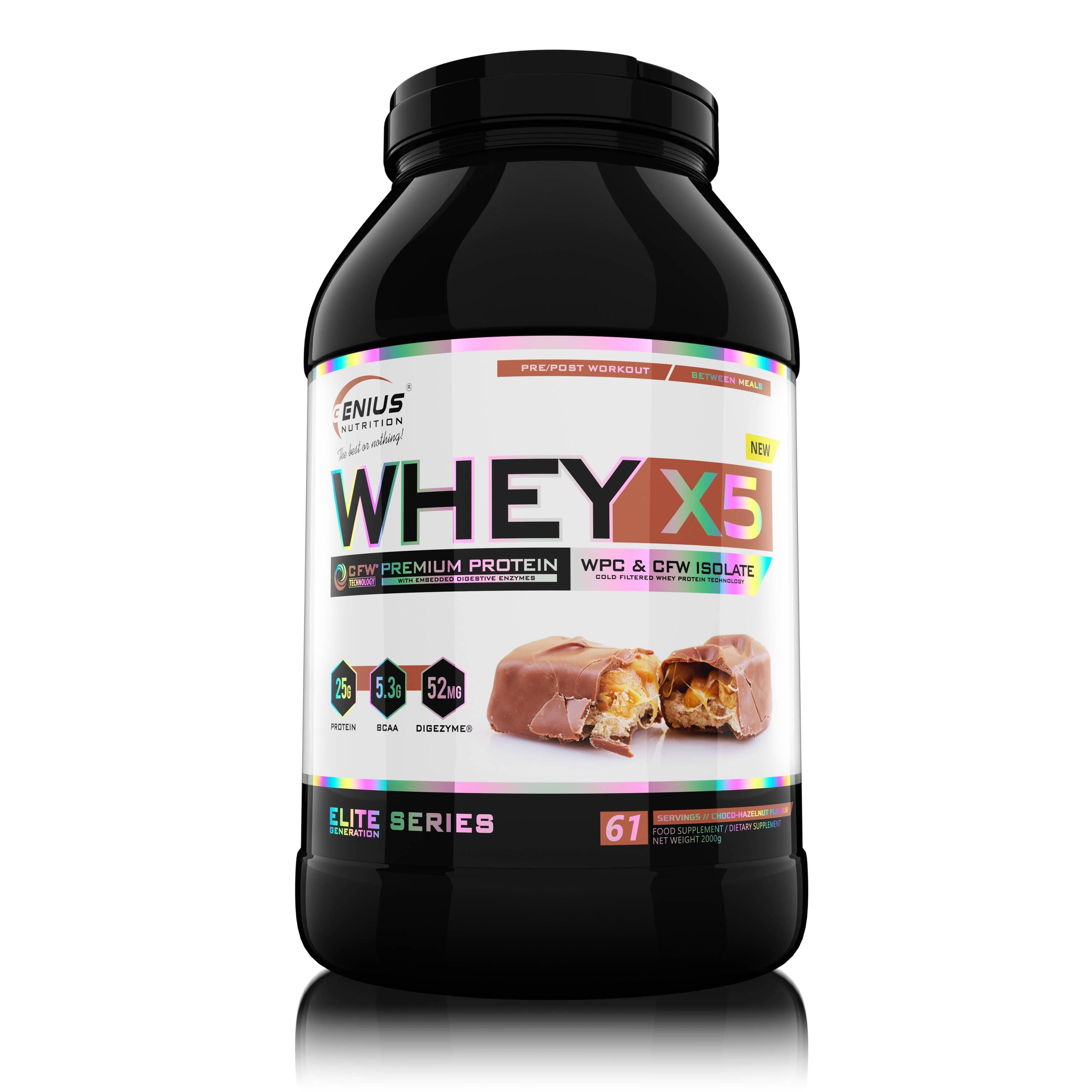 GENIUS NUTRITION Genius Nutrition Whey-X5 (2000g) Choco Hazelnut - Eiwitten - Wei-eiwit Mix