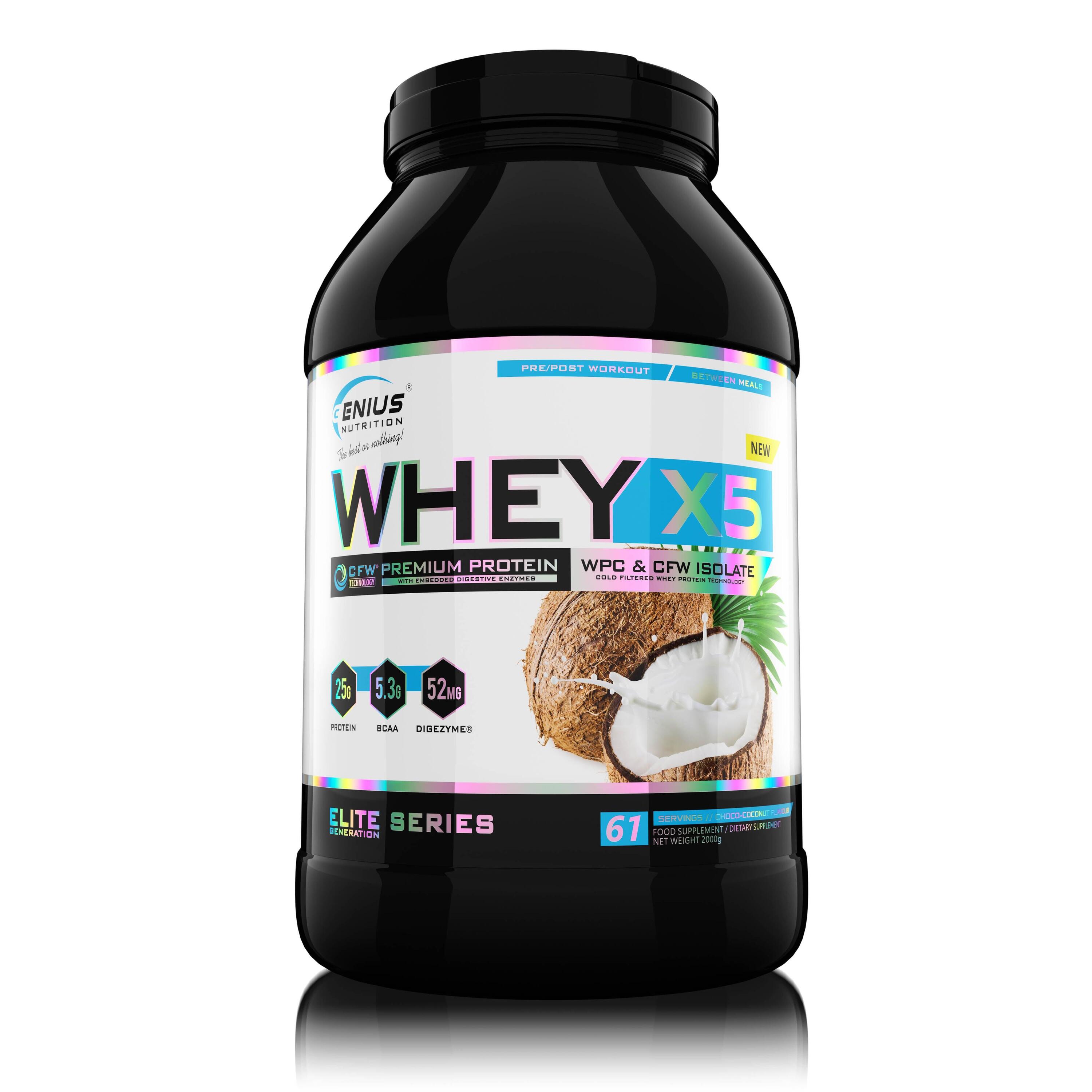 GENIUS NUTRITION Genius Nutrition Whey-X5 (2000g) Choco Coconut - Eiwitten - Wei-eiwit Mix