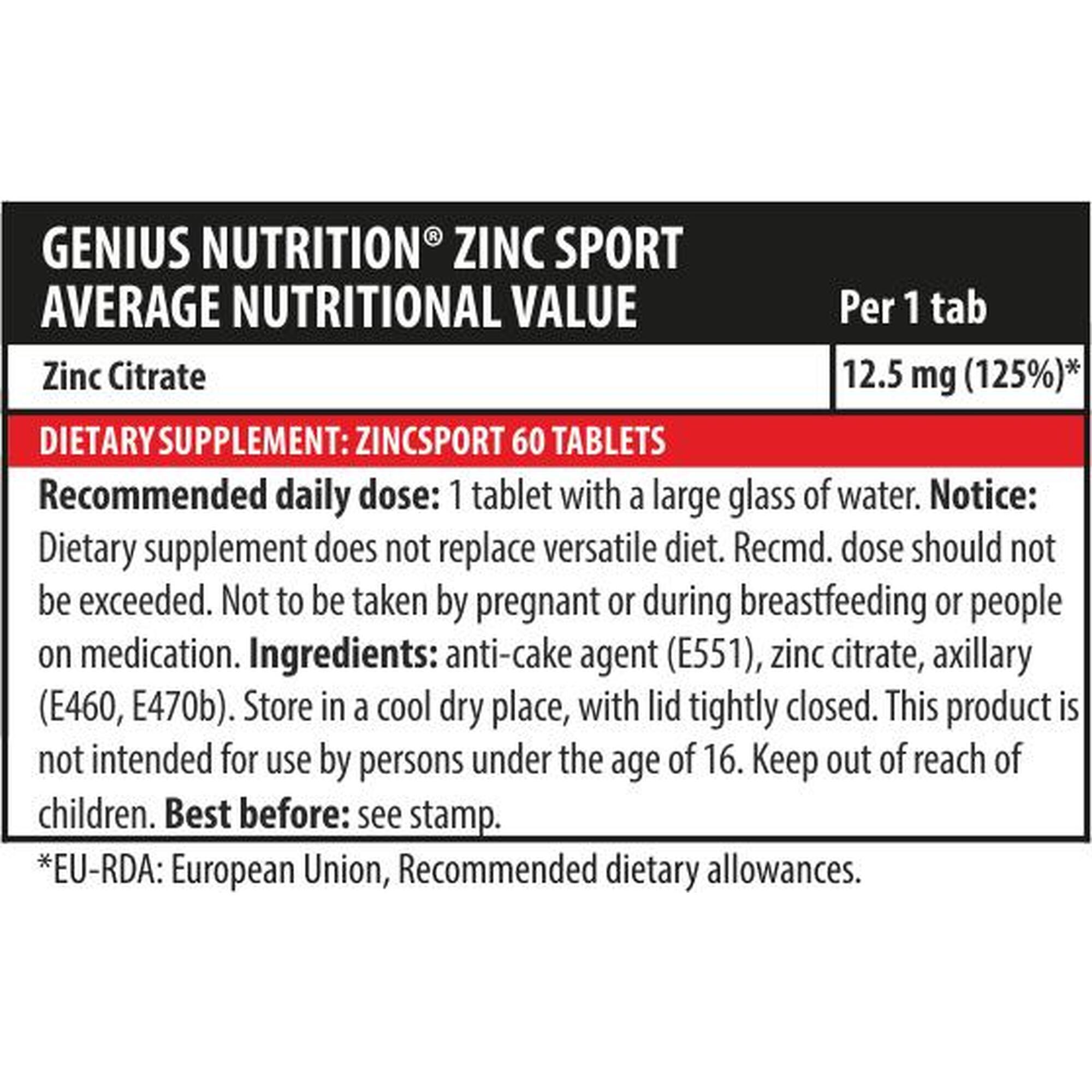 SUPLIMENT ALIMENTAR ZINC SPORT 60tabs