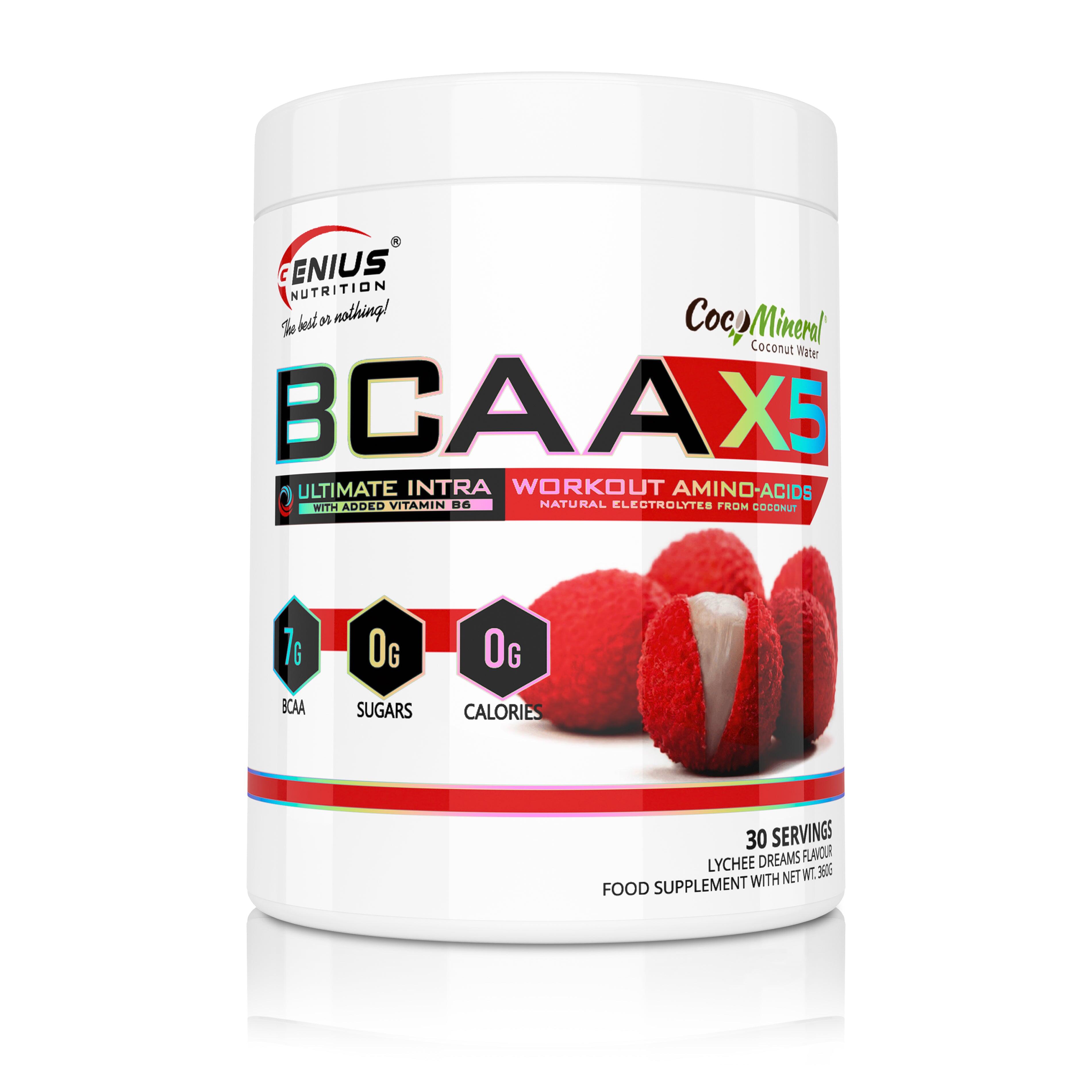 Genius Nutrition - Genius Nutrition Bcaa-x5 (360g) Lychee - Acides Aminés - Bcaa - Bcaa - 360 G - Decathlon