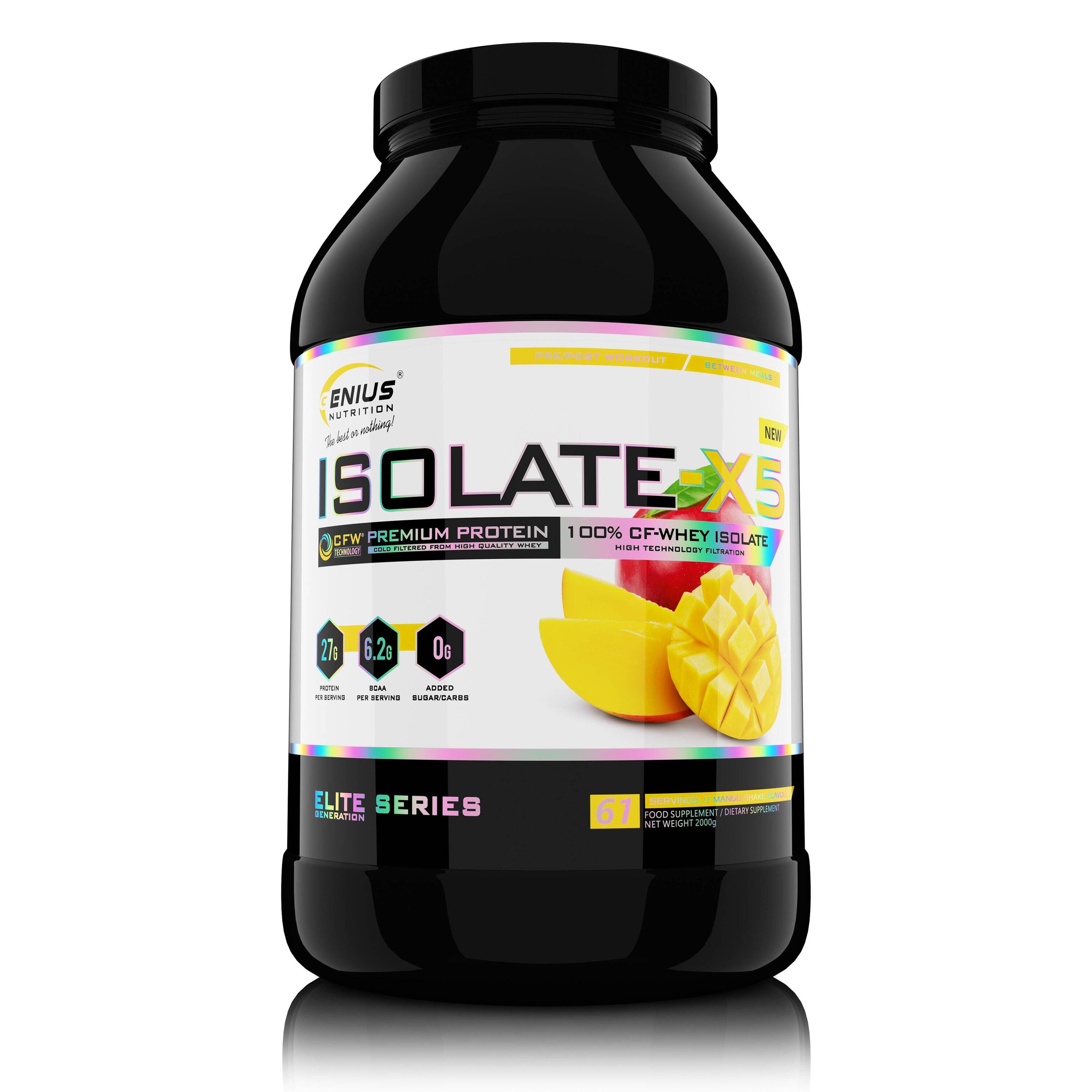 GENIUS NUTRITION Genius Nutrition Isolate-X5 (2000g) Mango Shake - Eiwitten - Wei-eiwit isolaat