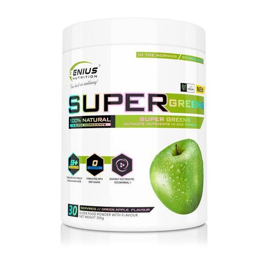 Genius Nutrition Super Greens (300g) Green Apple - Aliments fonctionnels